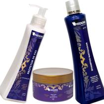 Kit 1 Shampoo 1 Mascara Matizadora 1 Protetor de Fio Midori