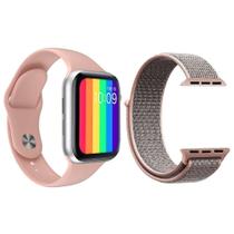 Kit 1 Smartwatch Iwo12 Lite Rosa + 1 Pulseira Rosa