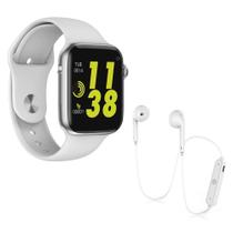 Kit 1 Smartwatch W34 Branco + 1 Fone Bluetooth S6 Branco