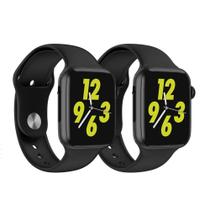 Kit 1 Smartwatch W34 Preto + 1 Smartwatch W34 Preto 44Mm