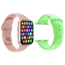 Kit 1 Smartwatch W34 S Rosa Android Ios+Pulseira Verde Kit 1 Smartwatch W34 S Rosa Android Ios+Pulseira Verde