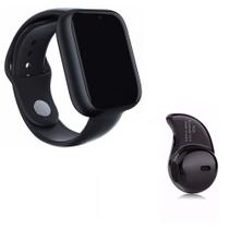 Kit 1 Smartwatch Z6 Preto + 1 Mini Fone Bluetooth Preto