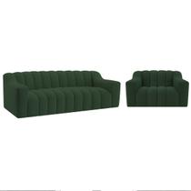 Kit 1 Sofá 200cm 1 Poltrona Luxo Recepção Sala Elegance Linho Kit 1 Sofá 200cm 1 Poltrona Luxo Recepção Sala Elegance Linho