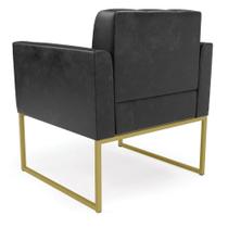 Kit 1 Sofá Namoradeira E 2 Poltronas Elisa Corano Preto Base Metálica Industrial Dourado - D'rossi Kit 1 Sofá Namoradeira E 2 Poltronas Elisa Corano Preto Base Metálica Industrial Dourado - D'rossi
