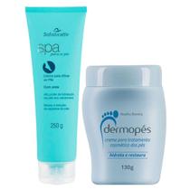 Kit 1 Spa para os Pés Creme para Afinar os Pés 250g + 1 Dermopés Creme Para Tratamento 130g (azul)