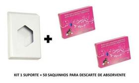 Kit 1 Suporte + 50 Saquinhos Refil Descarte De Absorvente