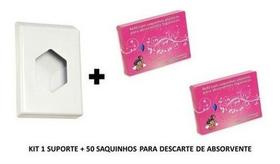 Kit 1 Suporte + 50 Saquinhos Refil P/ Descarte De Absorvente
