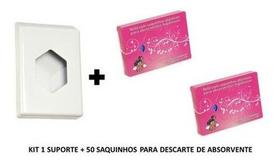 Kit 1 Suporte + 50 Saquinhos Refil P/ Descarte De Absorvente