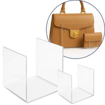 Kit 1 Suporte Bolsa + 1 Carteira Loja Balcão Moda Feminina Expositor Closet Display Transparente