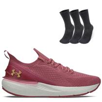 Kit 1 Tênis de Corrida Feminino Under Armour Charged Quicker e 1 Pct com 3 pares de Meia cano alto Kit 1 Tênis de Corrida Feminino Under Armour Charged Quicker e 1 Pct com 3 pares de Meia cano alto