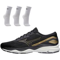 Kit 1 Tênis de Corrida Masculino Mizuno Wave Falcon 5 e 3 Pares de Meia Cano Médio