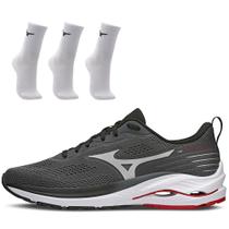 Kit 1 Tênis de Corrida Masculino Mizuno Wave Vitality 4 e 3 Pares de Meia Cano Médio