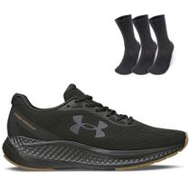 Kit 1 Tênis de Corrida Unissex Under Armour Charged Wing e 1 Pct com 3 pares de Meia cano alto