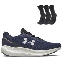 Kit 1 Tênis de Corrida Unissex Under Armour Charged Wing e 1 Pct com 3 pares de Meia cano alto