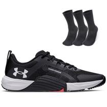 Kit 1 Tênis de Treino Masculino Under Armour Tribase Reps e 1 Pct com 3 pares de Meia cano alto