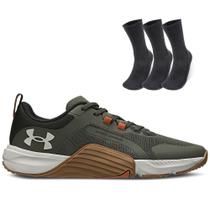 Kit 1 Tênis de Treino Masculino Under Armour Tribase Reps e 1 Pct com 3 pares de Meia cano alto