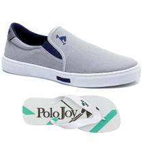 Kit 1 Tênis Iate Em Lona Polo Joy E 1 Chinelo