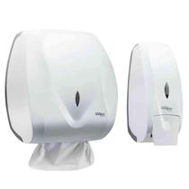 Kit 1 Toalheiro Premisse 2/3 Branco + 1 Saboneteira 800Ml Kit 1 Toalheiro Premisse 2/3 Branco + 1 Saboneteira 800Ml