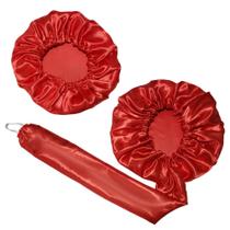 Kit 1 Touca Difusora + 1 Touca Cetim Seda AntiFrizz Vermelha