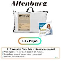 Kit 1 Travesseiro Altenburg Plumi Gold + 1 Capa Impermeável Duoflex