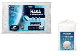 Kit 1 Travesseiro Nasa Up3 + 1 capa 200 fios trisoft