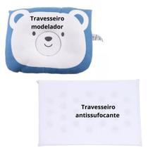 Kit 1 Travesseiro para bebe antissufocante + 1 anatômico modelador Recém nascido cabeça chata com furo no meio berço quarto Kit 1 Travesseiro para bebe antissufocante + 1 anatômico modelador Recém nascido cabeça chata com furo no meio berço quarto