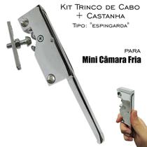 Kit 1 trinco de cabo inox t0035 + 1 castanha t0037 para mini câmara fria