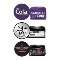 Kit 1 Uni Gel Cola Uva 240g Yelsew, 1 Uni Gel Cola Black, 1 Uni Gel Evolution 240g Yelsew