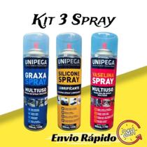 Kit 1 Vaselina + 1 Graxa + 1 Silicone Spray 300ml Automotivo Casa Insustria