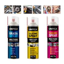 Kit 1 Vaselina + 1 Graxa + 1 Silicone Spray 300ml Automotivo Casa Insustria