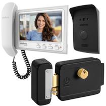 Kit 1 Vídeo Porteiro Interfone Ivr 1070 Hs + 1 Fechadura