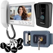 Kit 1 Vídeo Porteiro Interfone IVR 7 ID + 1 Fechadura FX1500 CINZA INTELBRAS IVR7 FX 1500