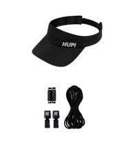 Kit 1 Viseira de Corrida e 1 Cadarço Elástico HUPI Preto Liso Kit 1 Viseira de Corrida e 1 Cadarço Elástico HUPI Preto Liso