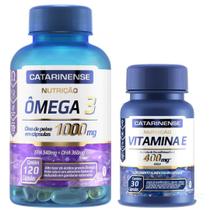 Kit 1 Vitamina E 400 mg 30 cáps + 1 Ômega 3 1000mg 120 cáps - Catarinense