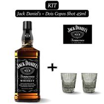 Kit 1 Whiskey Jack Daniel's 1.000ml com 2 Copos de Vidro Shot de 45ml - Jack Daniels