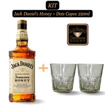 Kit 1 Whiskey Jack Daniel's Honey 1.000ml com 2 Copos de Vidro de 250ml para Whisky - Jack Daniels