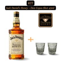 Kit 1 Whiskey Jack Daniel's Honey 1.000ml com 2 Copos de Vidro Shot de 45ml - Jack Daniels