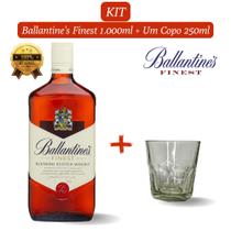 Kit 1 Whisky Balantine's Finest 1.000ml com 1 Copo de Vidro de 250ml para Whisky