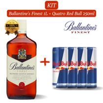 Kit 1 Whisky Balantine's Finest 1.000ml com 4 unidades de Energético RedBull de 250ml