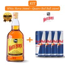 Kit 1 Whisky White Horse 700ml com 4 unidades de Energético RedBull de 250ml