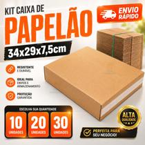 Kit 10/20/30 Caixa de Papelão 34x29x7,5cm Kraft Envios Sedex Pac correios Ecommerce Kit 10/20/30 Caixa de Papelão 34x29x7,5cm Kraft Envios Sedex Pac correios Ecommerce