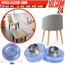 Kit 10 a 50 Sapata Silicone Anti Risco 18mm Pé Móveis Protetora Reforçada Móveis Com Parafusos