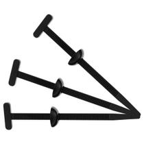 Kit 10 Abraçadeira T Com Fivela De Travamento Preta Nylon