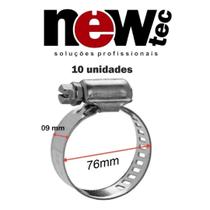 Kit 10 Abraçadeira Zincada Fita 9mm - 2.1/4 x 3 (57 x 76mm)