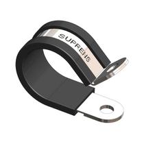 Kit 10 Abraçadeiras Borracha Emborrachada 20mm M20 Carbono