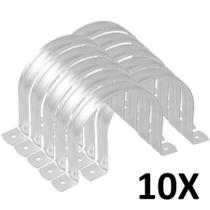 Kit 10 Abraçadeiras de Metal Canos e Tubulações Tipo U 3''