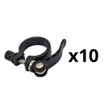 Kit 10 Abraçadeiras Selim 31.8mm com Blocagem Alumínio Preto