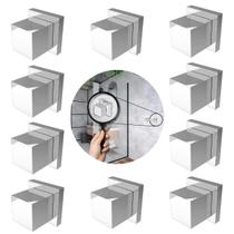 Kit 10 Acabamento Quadrado Cromado Todo em Metal Para Registro Chuveiro Pressão Padrão Deca