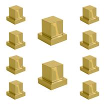 Kit 10 Acabamentos Registro Volante Quadrado Metal Dourado Kit 10 Acabamentos Registro Volante Quadrado Metal Dourado