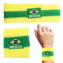 Kit 10 Acessório Pulseira e Faixa Copo do Mundo Brasil Política Jogo Nação País Festa Torcida Diversão - China